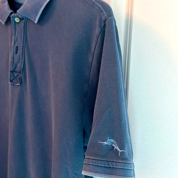 Tommy Bahama Island Modern Fit Polo Size Medium - Washed Navy - Picture 3 of 7